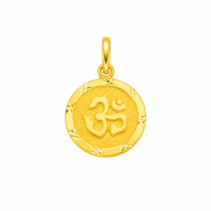 22K Hallmarked Gold Round OM Pendant – Lightweight Divine Symbol (0.500 gm) | Sai Jewellers-GFP03 - Image 2