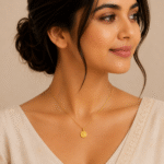 22K Hallmarked Gold Round OM Pendant – Lightweight Divine Symbol (0.500 gm) | Sai Jewellers-GFP03 - Image 3