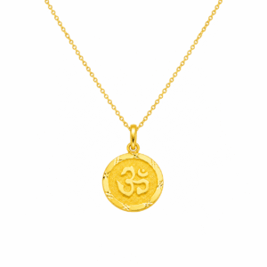Gold Round OM Pendant