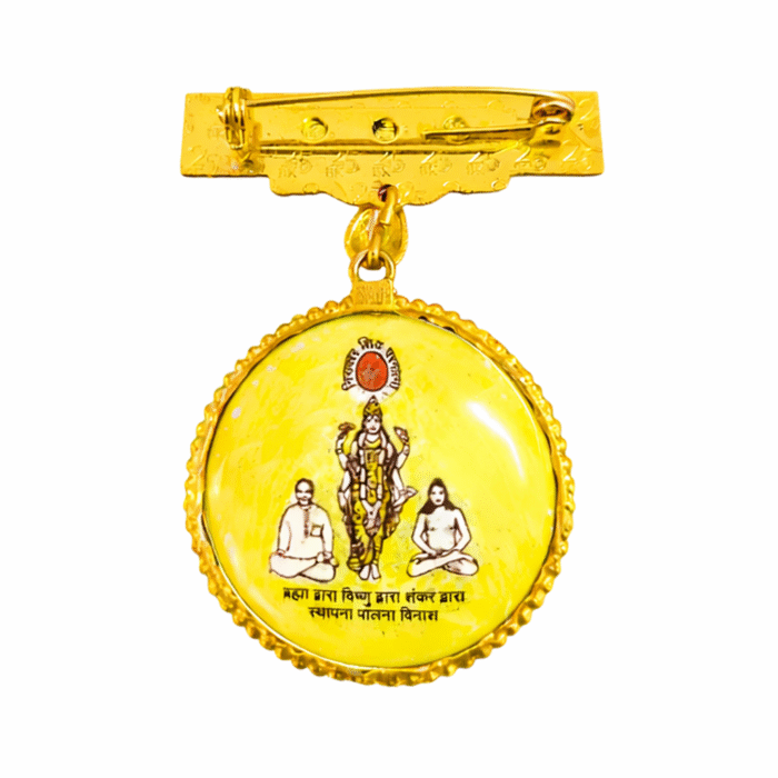 22K Gold Shri Krishna Badge – Om Shanti Spiritual Jewellery  - Image 2