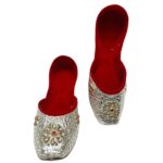 Designer Silver Jutti with Multicolored Stones -SFJUT9