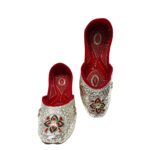Designer Silver Jutti with Multicolored Stones -SFJUT6