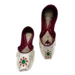 Designer Silver Jutti with Multicolored Stones -SFJUT4