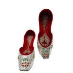 925 Silver Jutti for Women – Stylish Ethnic Bellies with Golden Meena Work | 176gm Pure Silver -SFJUT2