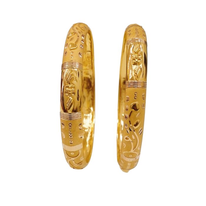 Beautiful Light Weight Gold Bangles For Women-SSJGB06 - Image 1