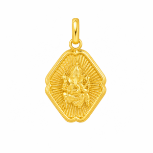22K Hallmarked Gold Ganpati Pendant – Lightweight Divine Design (0.880 gm) | Sai Jewellers-GFP01 - Image 4