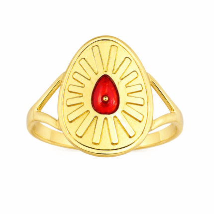22k Hallmarked Lightweight Brahma Kumaris Gold Ring – Divine Om Shanti Symbol | Sai Jewellers -BKGR28