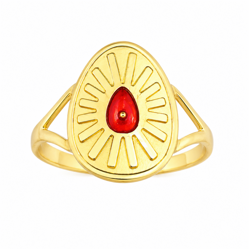 22k Hallmarked Lightweight Brahma Kumaris Gold Ring – Divine Om Shanti Symbol | Sai Jewellers -BKGR28