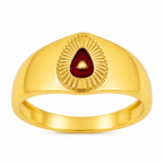 22k Hallmarked Gold Baba Ring – Red Brahma Kumaris Symbol Ring | Sai Jewellers Abu Road