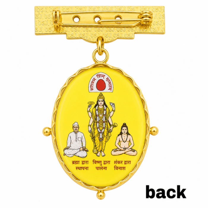22K Hallmarked Gold Laxmi Narayan Badge – Brahma Kumaris Spiritual Jewelry | Sai Jewellers-BKGBS9 - Image 2