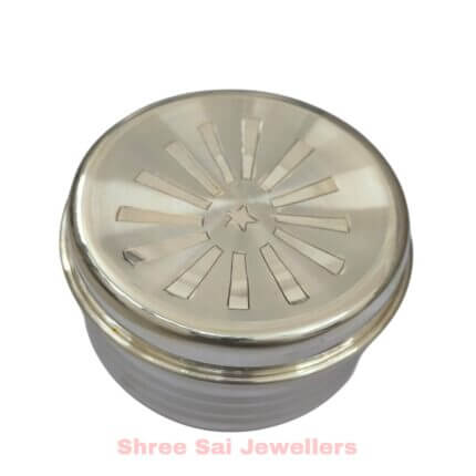 925 Hallmarked Silver Baba Bhog Box for Puja Offerings