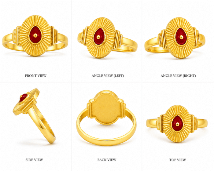 22K Gold Shiv Baba Spiritual Ring – 3.250gm | Brahma Kumaris Inspired-BKGR32 - Image 3
