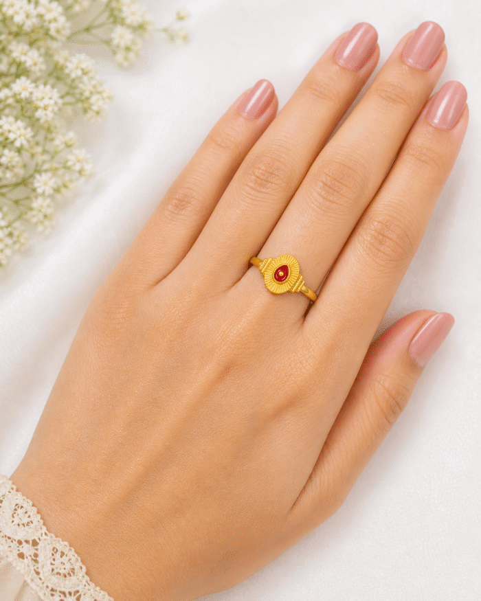 22K Gold Shiv Baba Spiritual Ring – 3.250gm | Brahma Kumaris Inspired-BKGR32 - Image 2