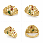 22K Hallmarked Gold Meenakari Paisley Ring – Traditional Rajasthani Design (4.240 gm) | Sai Jewellers - Image 3