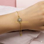 Lightweight 22K Gold Chain Bracelet with Sparkling Cluster | 3.260gm