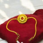 Brahma Kumaris 22K Hallmarked Gold Rakhi Bracelet | 3.520gm | Adjustable 16-18cm | Free Shipping in India-SSJGB10