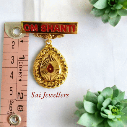 22k Hallmarked Gold Om Shanti Badge – 3.150gm | Spiritual Jewellery by Sai Jewellers