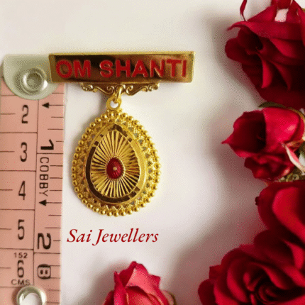 22k Hallmarked Gold Om Shanti Badge – 3.980gm | Spiritual Jewellery by Sai Jewellers
