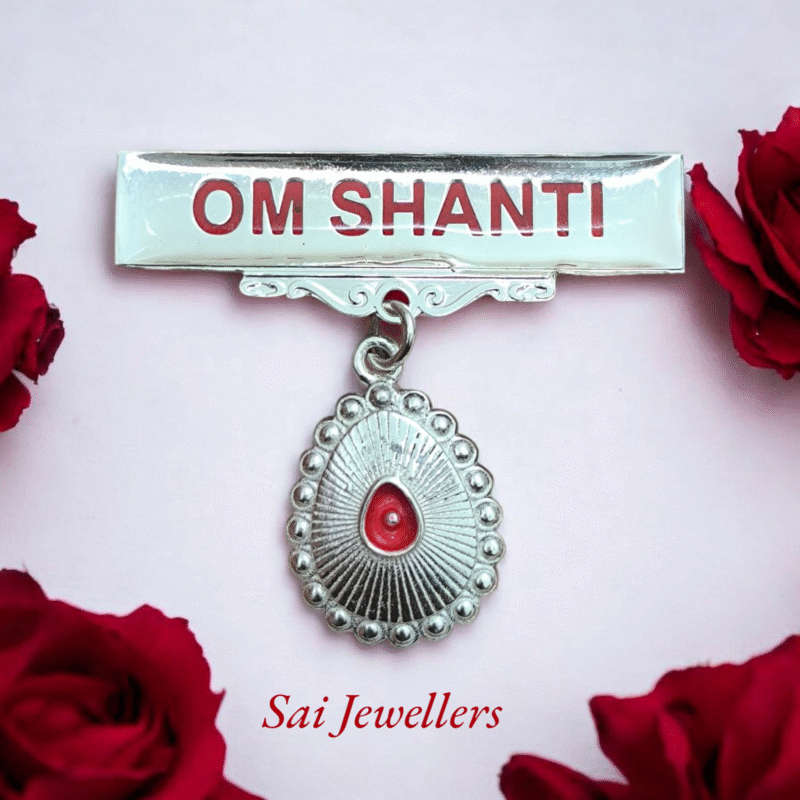 925 Silver Brahma Kumaris Badge – Om Shanti Symbol Design