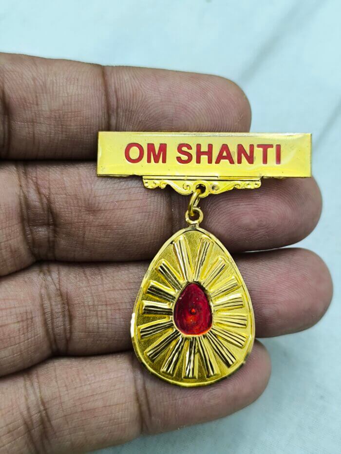 22k Hallmarked Gold Om Shanti Badge – Spiritual BK Jewellery (2.050 gm) - BKGB35 - Image 2