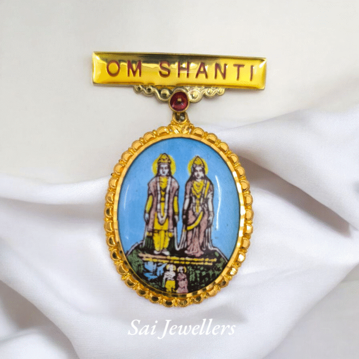 22k Hallmarked Gold Laxmi Narayan Badge – 4.850gm | Om Shanti Spiritual Jewellery by Sai Jewellers - BKGB36 - Image 2
