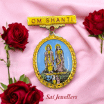 22k hallmarked gold Laxmi Narayan badge 4.850gm, Om Shanti Brahma Kumaris spiritual jewellery by Sai Jewellers