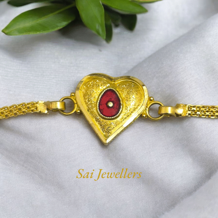 BK Lightweight 22K Gold Chain Bracelet with Sparkling Rays | 2.800gm -SSJGB08 - Image 2