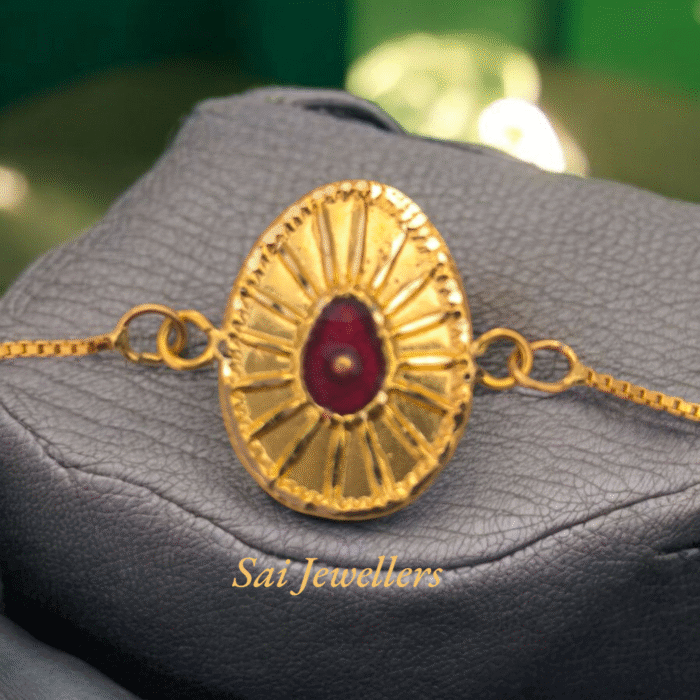 Brahma Kumaris 22K Hallmarked Gold Bracelet Rakhi | 2.150gm | Adjustable Length | Free Shipping in India-SSJGB09 - Image 3