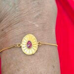 Brahma Kumaris 22K Hallmarked Gold Bracelet Rakhi | 2.150gm | Adjustable Length | Free Shipping in India-SSJGB09 - Image 2