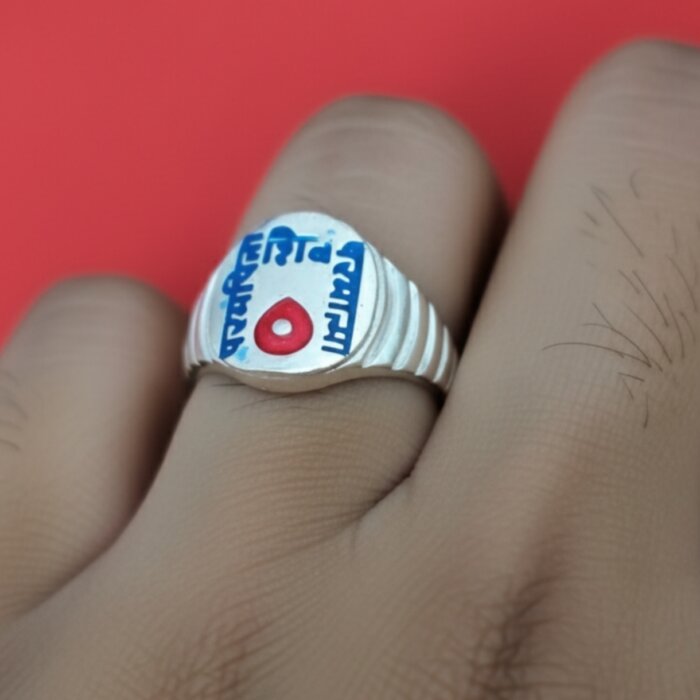 B.K Baba Spiritual Silver Ring in 92.5 Sterling Silver – BKSR15 - Image 1
