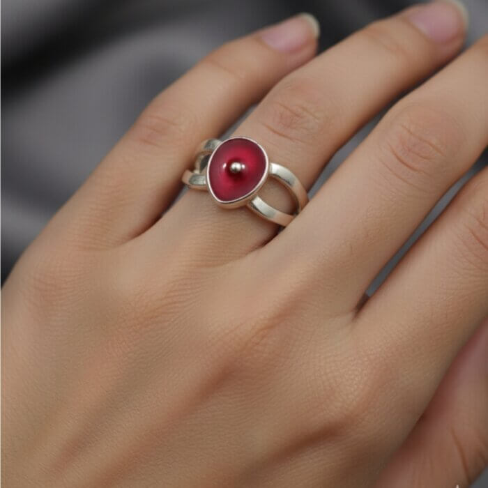 B.K Baba Spiritual Silver Ring in 92.5 Sterling Silver – BKSR11 - Image 1