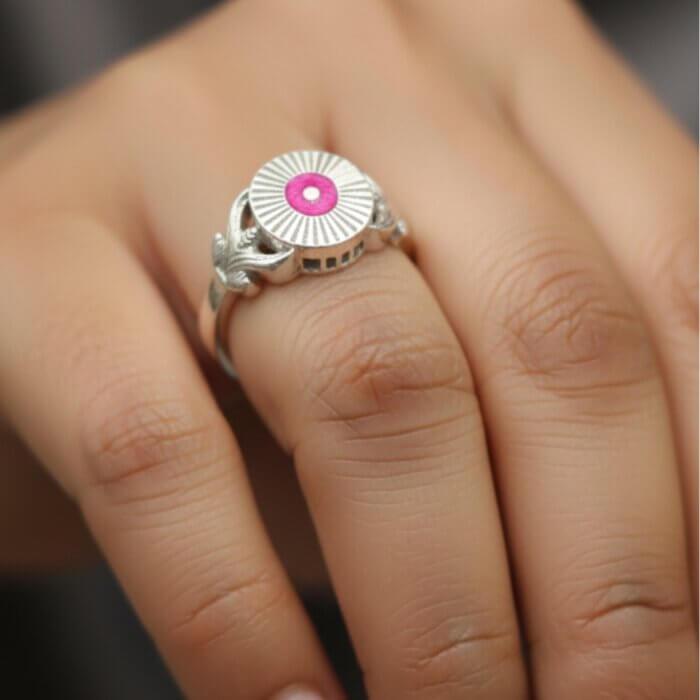 B.K Baba Spiritual Silver Ring in 92.5 Sterling Silver – BKSR12 - Image 1