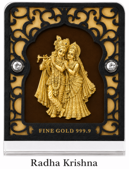 24K Gold Radha Krishna Photo Frame – Divine Gift Under ₹2000 | Sai Jewellers Abu Road
