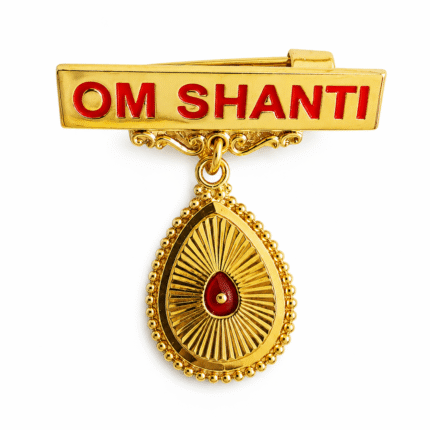 22K Hallmarked Gold Om Shanti Badge – 2.100 gm | Spiritual Jewellery by Sai Jewellers- BKGB43