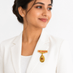 22K Hallmarked Gold Om Shanti Badge – 2.100 gm | Spiritual Jewellery by Sai Jewellers- BKGB43 - Image 3