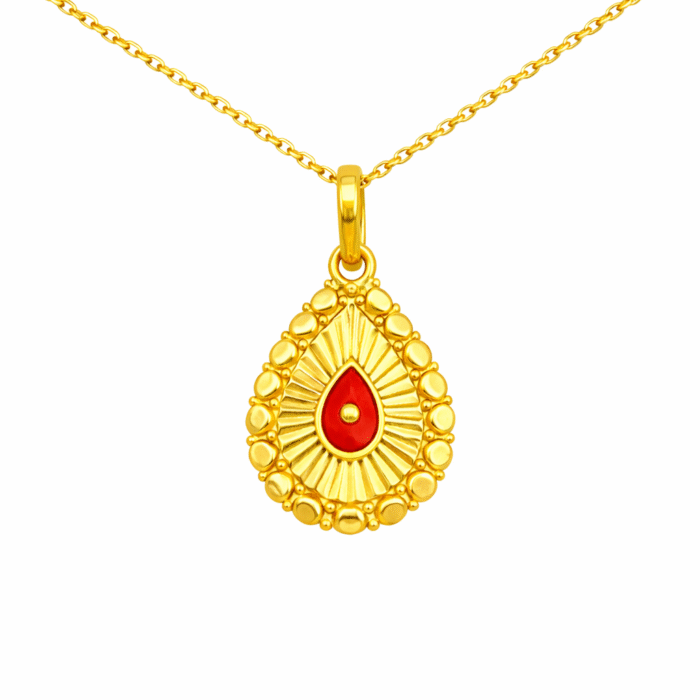 22K Gold Brahma Kumaris Light Weight Pendant | 0.760gm Spiritual Jewellery - Image 1
