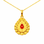 22K Gold Brahma Kumaris Light Weight Pendant | 0.850gm Spiritual Jewellery