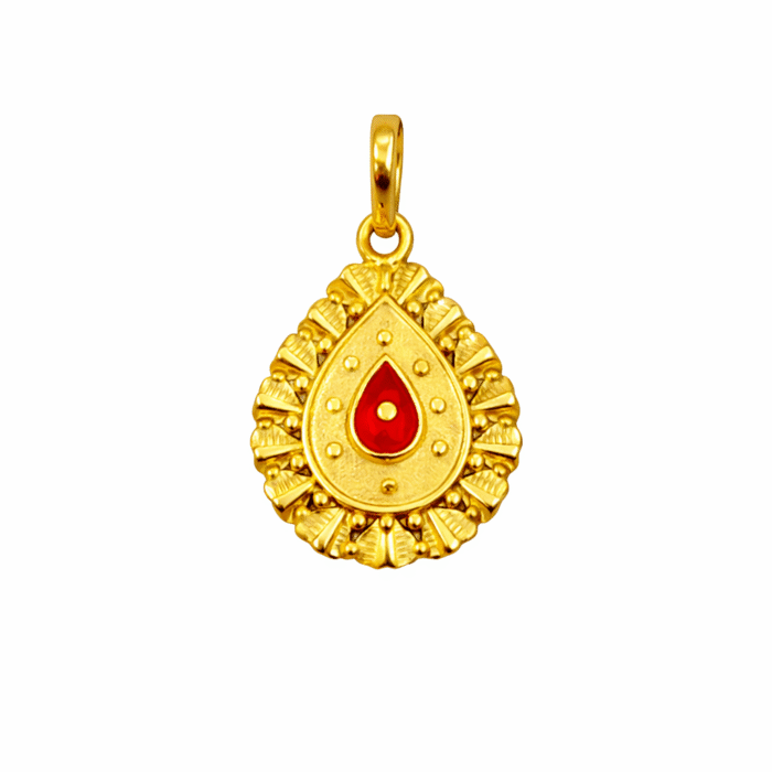 22K Gold Brahma Kumaris Light Weight Pendant | 0.850gm Spiritual Jewellery - Image 2