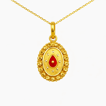 22K Gold Brahma Kumaris Light Weight Pendant | 0.850gm Spiritual Jewellery