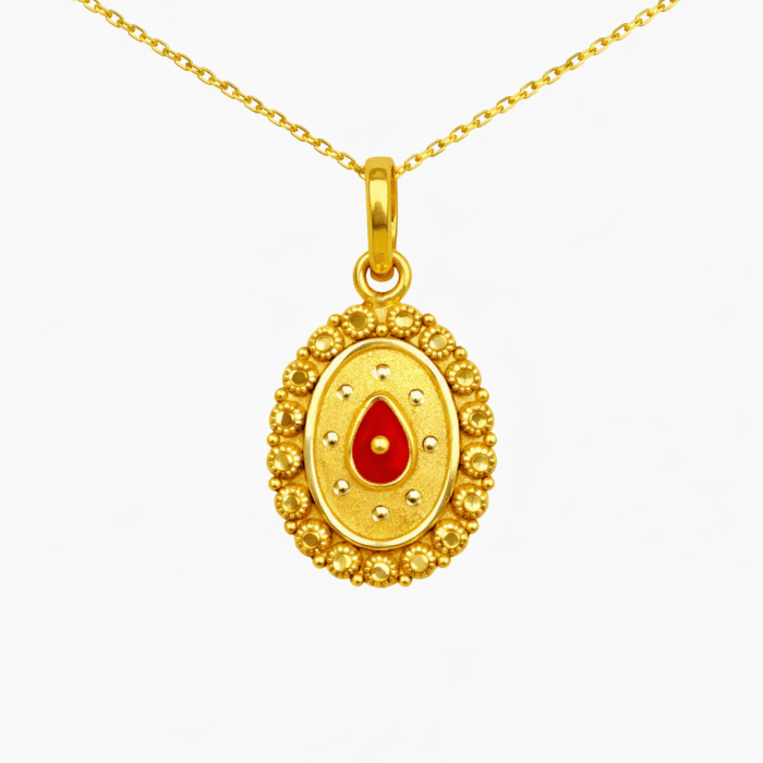 22K Gold Brahma Kumaris Light Weight Pendant | 0.850gm Spiritual Jewellery