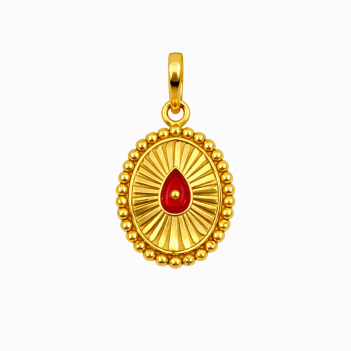 22K Gold Brahma Kumaris Light Weight Pendant | 0.850gm Spiritual Jewellery - Image 3