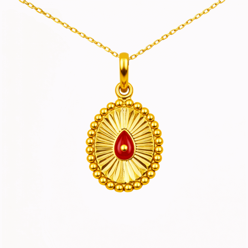 22K Gold Brahma Kumaris Light Weight Pendant | 0.850gm Spiritual Jewellery