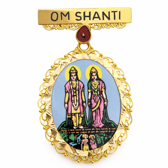 22k Gold Om Shanti Badge – Laxmi Narayan Design