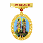 22K Hallmarked Om Shanti Brahma Kumaris Gold Badge with Laxmi Narayan Design