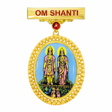22K Hallmarked Om Shanti Brahma Kumaris Gold Badge with Laxmi Narayan Design