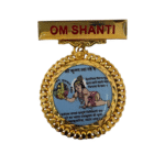 Gold Plated 925 Silver Brahma Kumaris Badge – Om Shanti Shri Krishna Design
