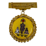 Gold Plated 925 Silver Brahma Kumaris Designer Badge – Om Shanti Shri Krishna Design - Image 2