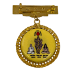 Gold Plated 925 Silver Brahma Kumaris Designer Badge – Om Shanti Shri Krishna Design - Image 2
