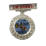 925 Silver Brahma Kumaris Flower Design Badge – Om Shanti Shri Krishna Design