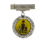 925 Silver Brahma Kumaris Flower Design Badge – Om Shanti Shri Krishna Design - Image 4